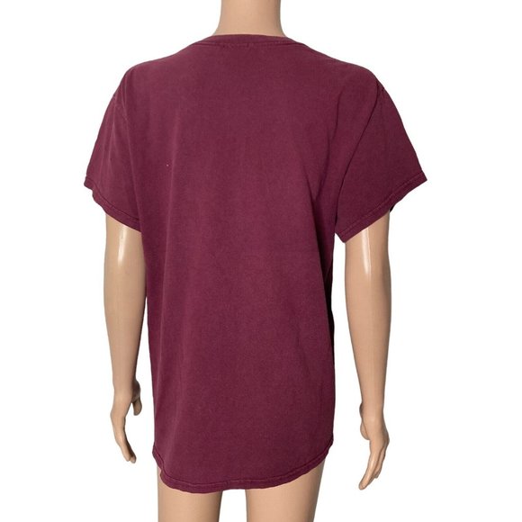 Vintage Thrasher Magazine T Shirt Mens Medium Skater Spellout  Burgundy White - Picture 2 of 10